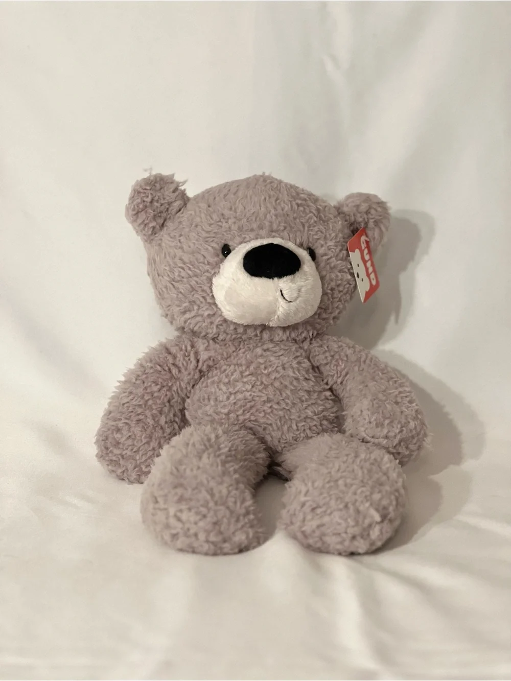 NWT GUND Fuzzy Teddy Bear Stuffed Animal Plush, Gray, 13.5